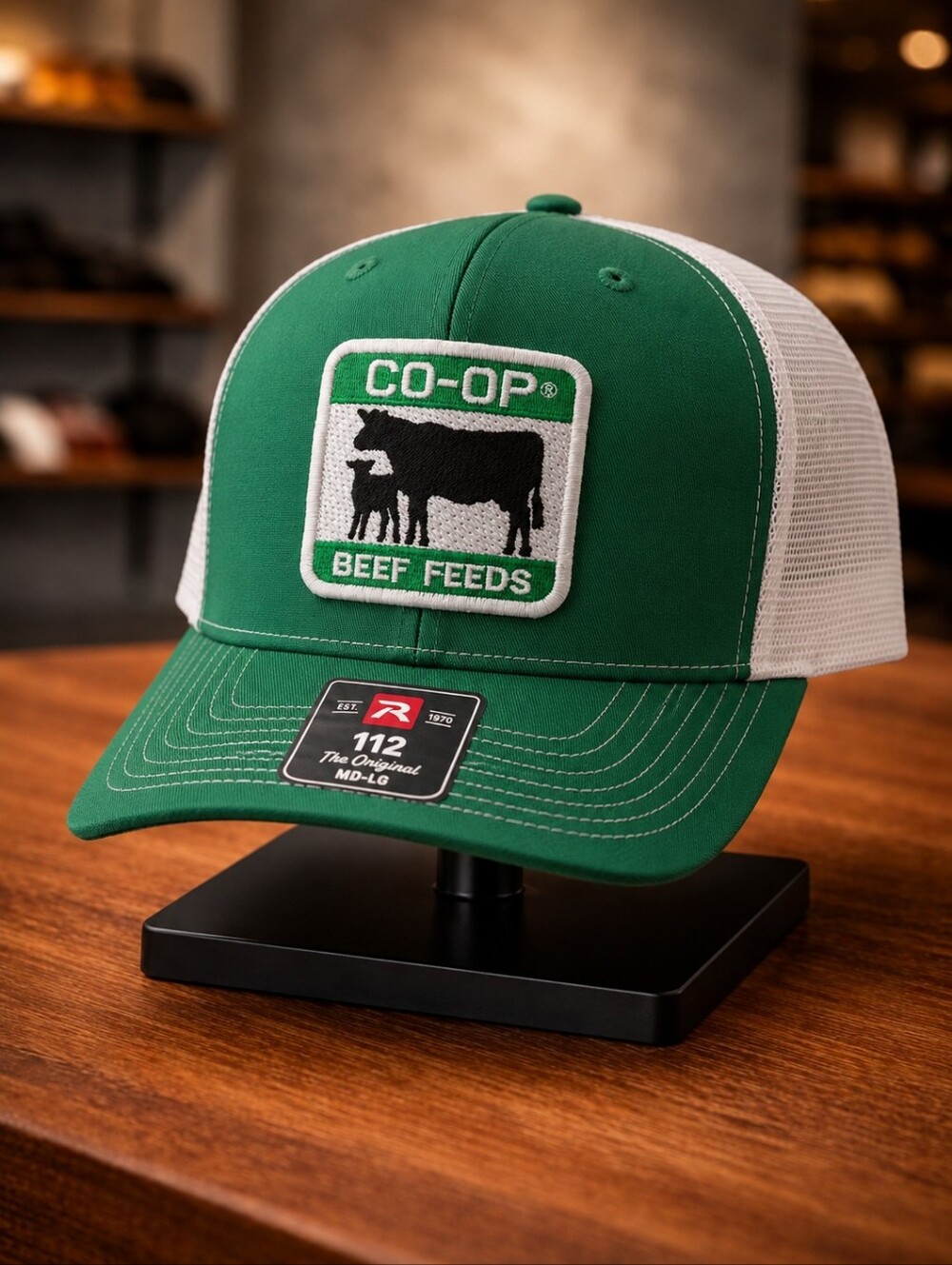 CO-OP Beef Feeds Richardson 112 Trucker Cap Hat Mesh Snapback Textured Patch